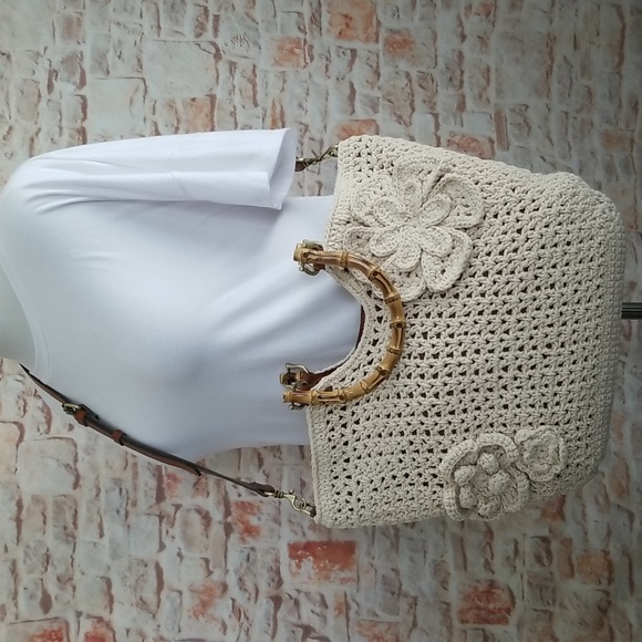 New Patricia Nash Mazara Crochet Tote Bag - Picture 2 of 14